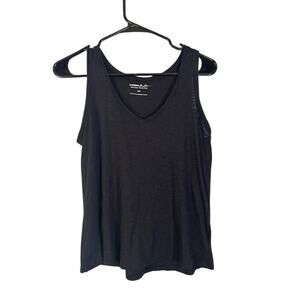 Express black easy tank casual slub V-Neck tank Top Womens Sz S